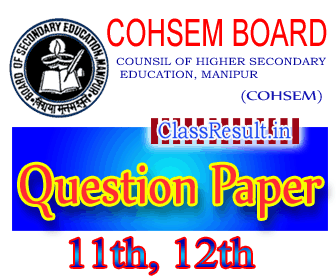 cohsem Question Paper 2019 class HSE, 12th Class, XII, +2, Plus Two